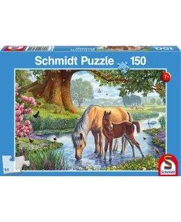 Schmidt Puzzle, Horses at the stream, 150 pieces